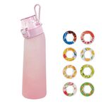 700ml Sports Water Bottle Tritan BPA Free Fruit Scent Water Cup With 8 Fragrance Rings(Pink)