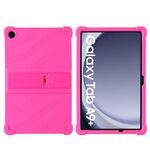 For Samsung Galaxy Tab A9+ Shockproof Silicone Tablet Protective Case With Holder(Rose Red)