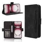 Per OPPO Reno12 5G Custodia per telefono in pelle con slot per schede e texture in vitello con effetto pelle di vitello globale (nero)