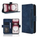 Per OPPO Reno12 5G Custodia per telefono in pelle con slot per schede e texture in vitello con effetto pelle di vitello globale (blu)