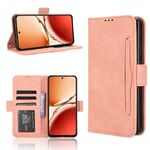 Per OPPO Reno12 F 5G Custodia in pelle con slot per schede e texture in vitello (rosa)