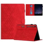 Per Samsung Galaxy Tab S9 / S9 FE Custodia per tablet intelligente in pelle goffrata a nido d'ape (rosso)