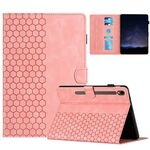 Per Samsung Galaxy Tab S9 / S9 FE Custodia per tablet intelligente in pelle goffrata a nido d'ape (rosa)