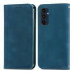 Per Samsung Galaxy S24 FE 5G Custodia per telefono in pelle magnetica Retro Skin Feel (blu)
