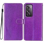 Per OPPO Reno12 Pro Custodia per telefono in pelle con glitter globale (viola)