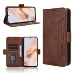 Per Redmi 13 4G / Note 13R 5G Custodia in pelle con texture in vitello e slot per schede (marrone)