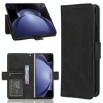 Per Samsung Galaxy Z Fold6 Custodia in pelle con slot per schede e texture in vitello (nero)