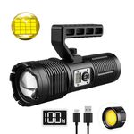 XHP160 Torcia elettrica digitale a LED portatile a doppia testa con zoom telescopico e pattugliamento all'aperto