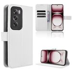 Per OPPO Reno12 5G Custodia per telefono in pelle con texture a diamante globale (bianca)