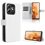Per Ulefone Note 18 Ultra Custodia in pelle con texture a diamante (bianca)