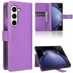 Per Samsung Galaxy Z Fold6 Custodia in pelle con texture a diamante (viola)