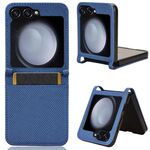 Per Samsung Galaxy Flip6 Custodia in pelle con texture a diamante (blu)