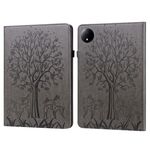 Per Xiaomi Redmi Pad SE 8.7 Custodia in pelle goffrata con motivo albero e cervo (grigio)