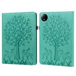 Per Xiaomi Redmi Pad SE 8.7 Custodia in pelle goffrata con motivo albero e cervo (verde)