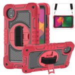 Per Redmi Pad SE 8.7 4G Custodia per tablet in silicone con contrasto per PC e rotazione a 360 gradi (rosso + nero)