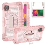 Per Redmi Pad SE 8.7 4G 360 gradi di rotazione PC Contrast Custodia in silicone per tablet (oro rosa)