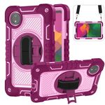 Per Redmi Pad SE 8.7 4G Custodia per tablet in silicone con contrasto per PC e rotazione a 360 gradi (rosa rossa + rosa)
