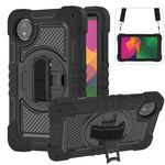Per Redmi Pad SE 8.7 4G Custodia per tablet in silicone con contrasto per PC e rotazione a 360 gradi (nero)