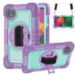 Per Redmi Pad SE 8.7 4G 360 gradi di rotazione PC Contrast Custodia in silicone per tablet (viola + verde menta)