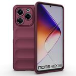 Per Infinix Note 40X 5G Global Magic Shield TPU + custodia in flanella per telefono (rosso vino)