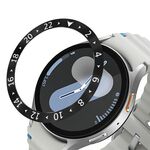 Per Samsung Galaxy Watch 7 40mm Style C Smart Watch Quadrante Anello di Copertura in Acciaio Inossidabile (Nero)