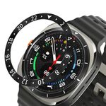 Per Samsung Galaxy Watch Ultra 47mm Style C Smart Watch Quadrante Anello di Copertura in Acciaio Inossidabile (Nero)