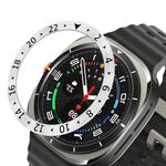 Per Samsung Galaxy Watch Ultra 47mm Style C Smart Watch Quadrante Acciaio Inossidabile Anello di Copertura (Argento)