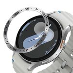 Per Samsung Galaxy Watch 7 40mm Stile A Smart Watch Quadrante Acciaio Inossidabile Anello di Copertura (Argento)