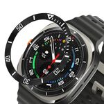 Per Samsung Galaxy Watch Ultra 47mm Style B Smart Watch Quadrante Anello di Copertura in Acciaio Inossidabile (Nero)