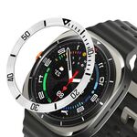 Per Samsung Galaxy Watch Ultra 47mm Style B Smart Watch Quadrante Acciaio Inossidabile Anello di Copertura (Argento)