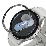 Per Samsung Galaxy Watch 7 44mm Style E Smart Watch Quadrante Anello di Copertura in Acciaio Inossidabile (Nero)