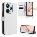 Per Redmi 13 4G / Note 13R 5G Custodia in pelle con texture a diamante (bianca)