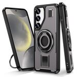 Per Samsung Galaxy S23 5G Custodia per telefono con supporto ad anello in fibra di carbonio PC ibrida TPU (grigio)