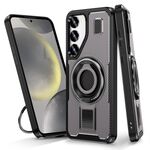 Per Samsung Galaxy S23+ 5G Custodia per telefono con supporto ad anello in fibra di carbonio PC ibrida TPU (grigio)
