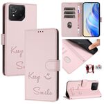 Per Asus ROG Phone 8 / 8 Pro Smile Embossing RFID Custodia in pelle per telefono (rosa)