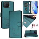 Per Asus ROG Phone 8 / 8 Pro Smile Embossing RFID Custodia in pelle per telefono (verde pavone)