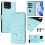 Per Asus Zenfone 11 Ultra Smile Embossing RFID Custodia in pelle per telefono (verde menta)