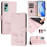 Per Ulefone Note 14 Smile Embossing RFID Custodia in pelle per telefono (rosa)