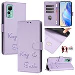 Per Ulefone Note 14 Smile Embossing RFID Custodia in pelle per telefono (viola chiaro)