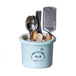 Supporto per cucchiaio e bacchette multifunzionale per la casa Supporto per scarico da cucina a doppio strato (azzurro chiaro)