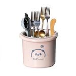 Portaoggetti multifunzionale per bacchette domestiche, cucchiaio, portaoggetti da cucina a doppio strato (rosa)
