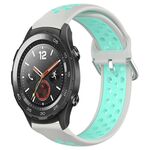 Per Huawei Watch 2 Cinturino sportivo in silicone traspirante traforato da 20 mm (grigio + anatra d'acqua)