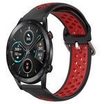 Per Honor Magic Watch 2 42mm 20mm Cinturino in silicone sportivo traforato traspirante (nero rosso)