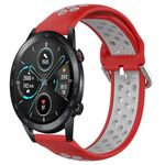 Per Honor Magic Watch2 42mm 20mm Cinturino sportivo in silicone traspirante traforato (rosso + grigio)