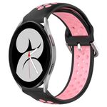 Per Samsung Galaxy Watch 4 40mm 20mm Cinturino in silicone sportivo traspirante traforato (nero + rosa)