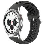 Per Samsung Galaxy Watch 4 Classic 42mm 20mm Cinturino in silicone sportivo traforato traspirante (nero)