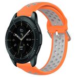 Per Samsung Galaxy Watch 42mm 20mm Cinturino in silicone sportivo traforato traspirante (arancione + grigio)