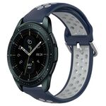 Per Samsung Galaxy Watch 42mm 20mm Cinturino in silicone sportivo traforato traspirante (blu notte + grigio)