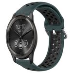 Per Garmin Vivomove Trend 20mm Cinturino in silicone sportivo traforato traspirante (verde oliva + nero)