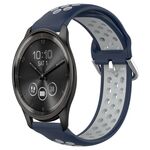 Per Garmin Vivomove Trend 20mm Cinturino in silicone sportivo traforato traspirante (blu notte + grigio)